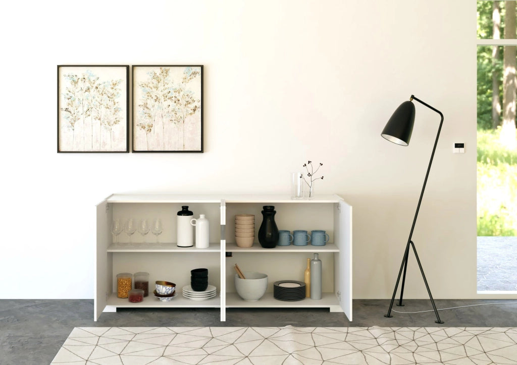 Madia 4 ante 174x40x81 cm Riflesso bianco lucido