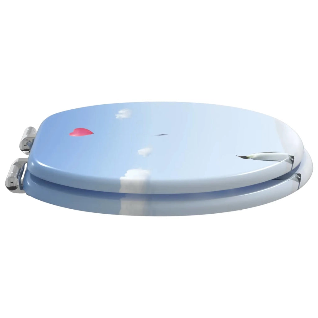 Sedile per toilette con chiusura morbida Blu 44 x 38 cm 42027189