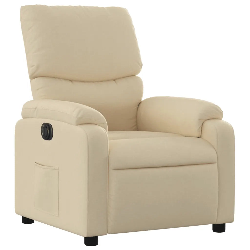 Poltrona Elettrica Reclinabile Crema in Tessuto 3204809