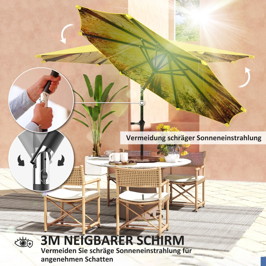 Ombrellone da giardino 300 cm ottagonale ¨C zephmum ¨C giallo con manovella