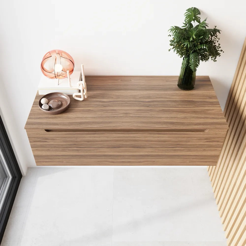 Cassettone scorrevole 100cm rovere scuro chiusura soft-close | Bako