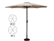 OMBRELLONE IN METALLO TONDO CON MANOVELLA  ø cm.300 palo ø mm.48 a 6 stecche    VETTE