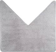 Pavimento in chenille per docce angolari con fondo antiscivolo (V-shape | misura interna 45 x 45 cm, grigio)
