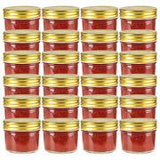 Vaso per Marmellata in Vetro Coperchio Oro 24 pz 110 ml