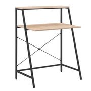 Scrivania Con Ripiano Lenny 80x48x104 Legno Naturale/grigio Scuro