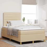 Letto a Sorgente LED con materasso Crema 120 x 200 cm Tessuto 3343017