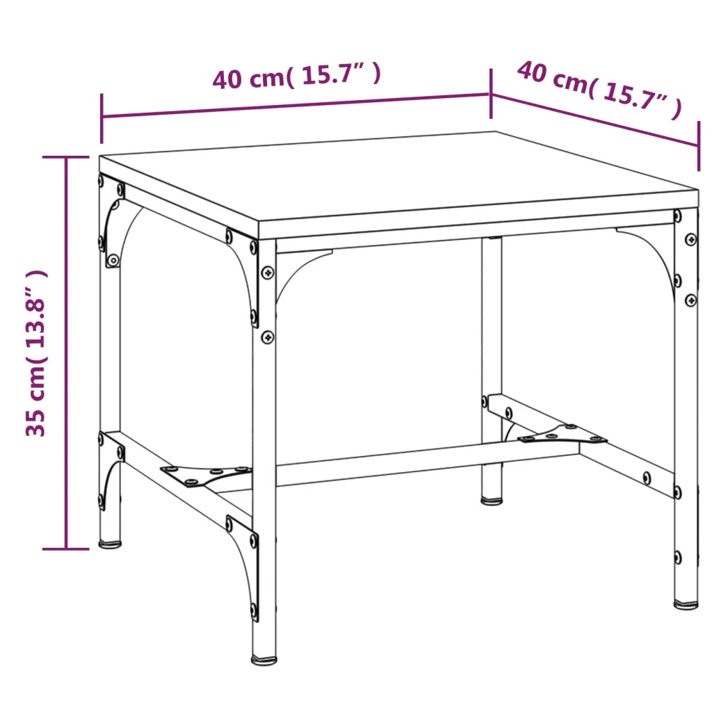 Tavolini 2pz Nero 40x40x35 cm in Legno Multistrato 819403