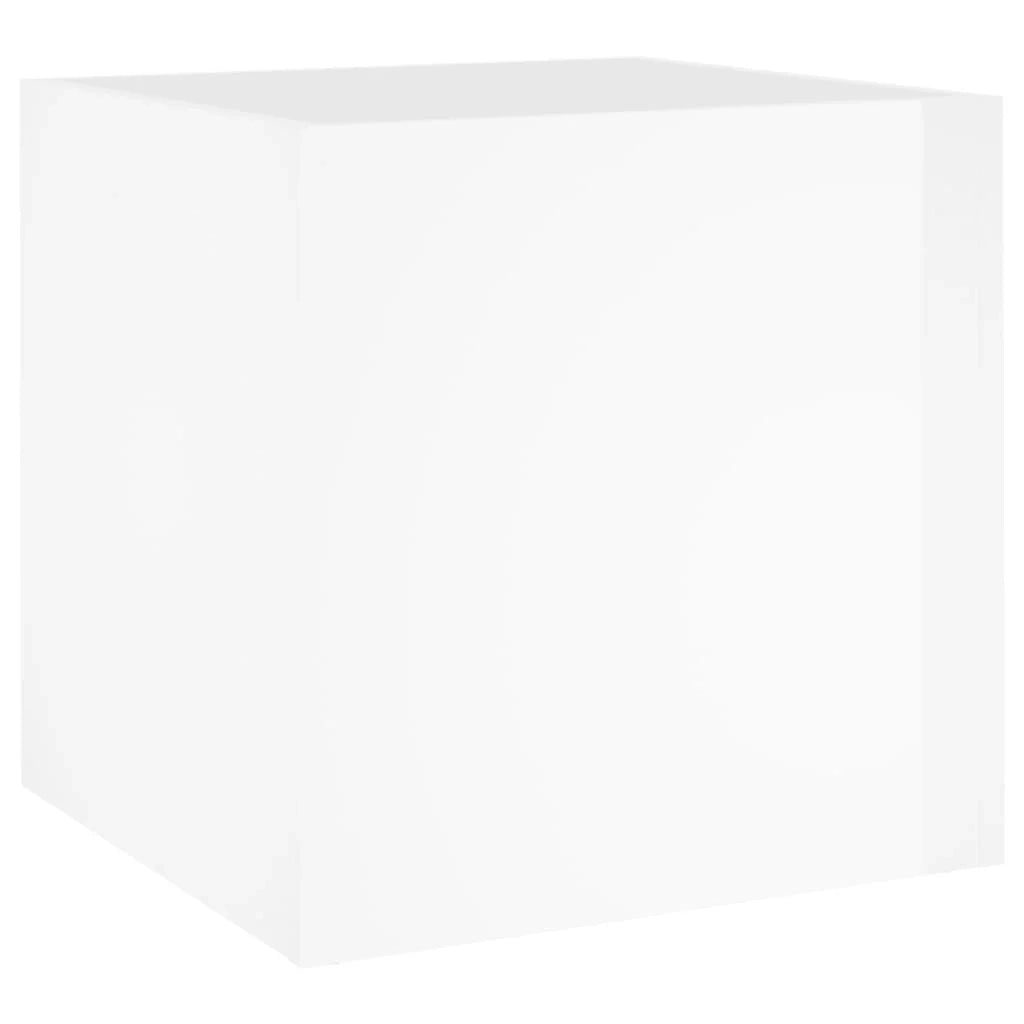 Fioriera rialzata per piante fiori patio giardino finitura lucida 40 x 40 x 40 cm legno ingegnerizzato bianco 02_0038419