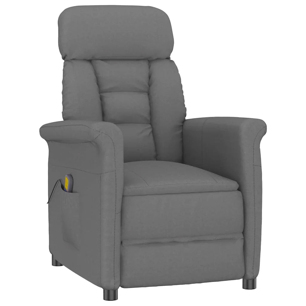 Poltrona | Sedia da massaggio Grigio scuro 96.5 x 70.5 x 95 cm Microfibra
