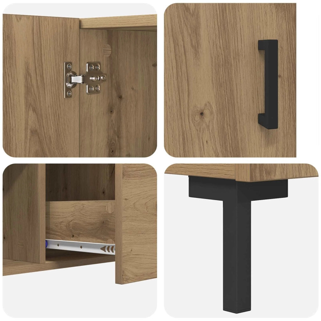 Credenza Rovere artigianale 100 x 36 x 60 cm Legno multistrato