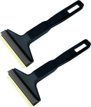 Schrappatore per ghiaccio, 2 pezzi, schiacciatore in ottone, alta qualità, schiacciatore 90 mm, lunghezza totale 210 mm (2 pezzi nero/grigio)