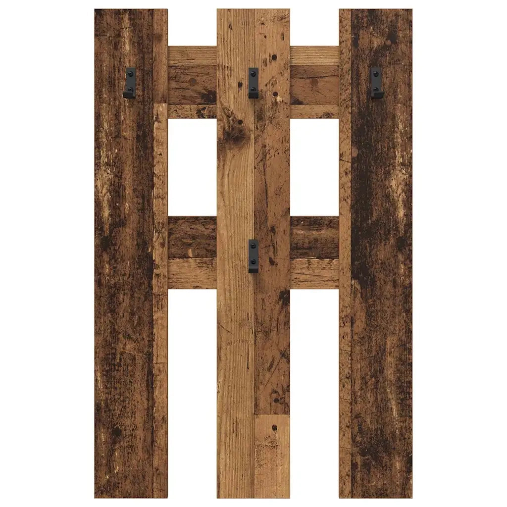 vidaXL Appendiabiti a muro Legno vecchio 65 x 3 x 100 cm