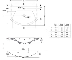 Mobile da Bagno Sospeso 108cm Mazzoni Manhattan Noce Scuro Frassinato