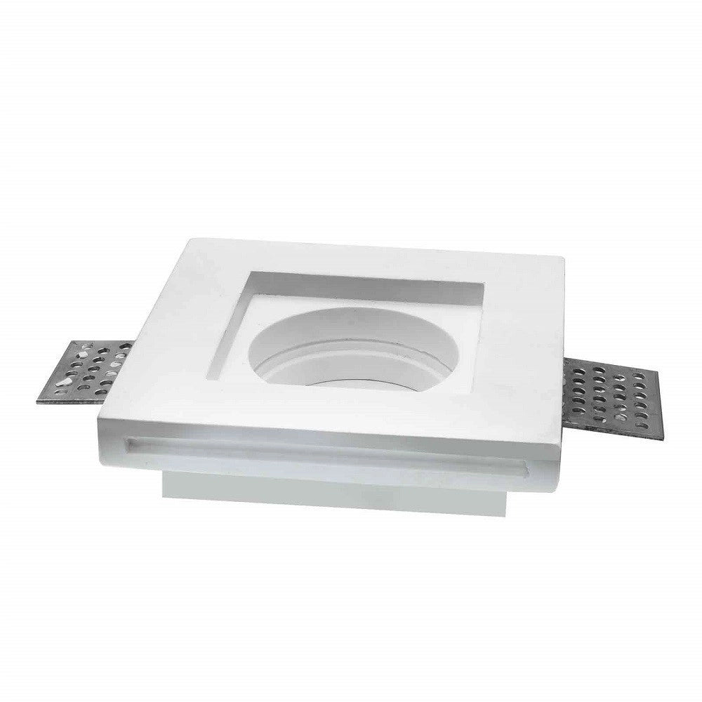 Trade Shop - Faretto Slim Gesso Smart Led Gu10 Wifi Incasso Quadrato Rgb Cct Alexa Google 10x10cm -