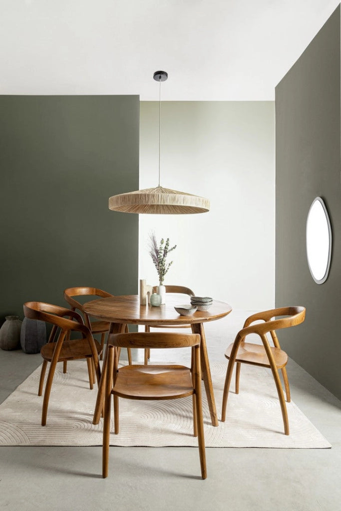 Lampadario a Sospensione in Rafia Naturale Intrecciata D80 - MEI-WEN