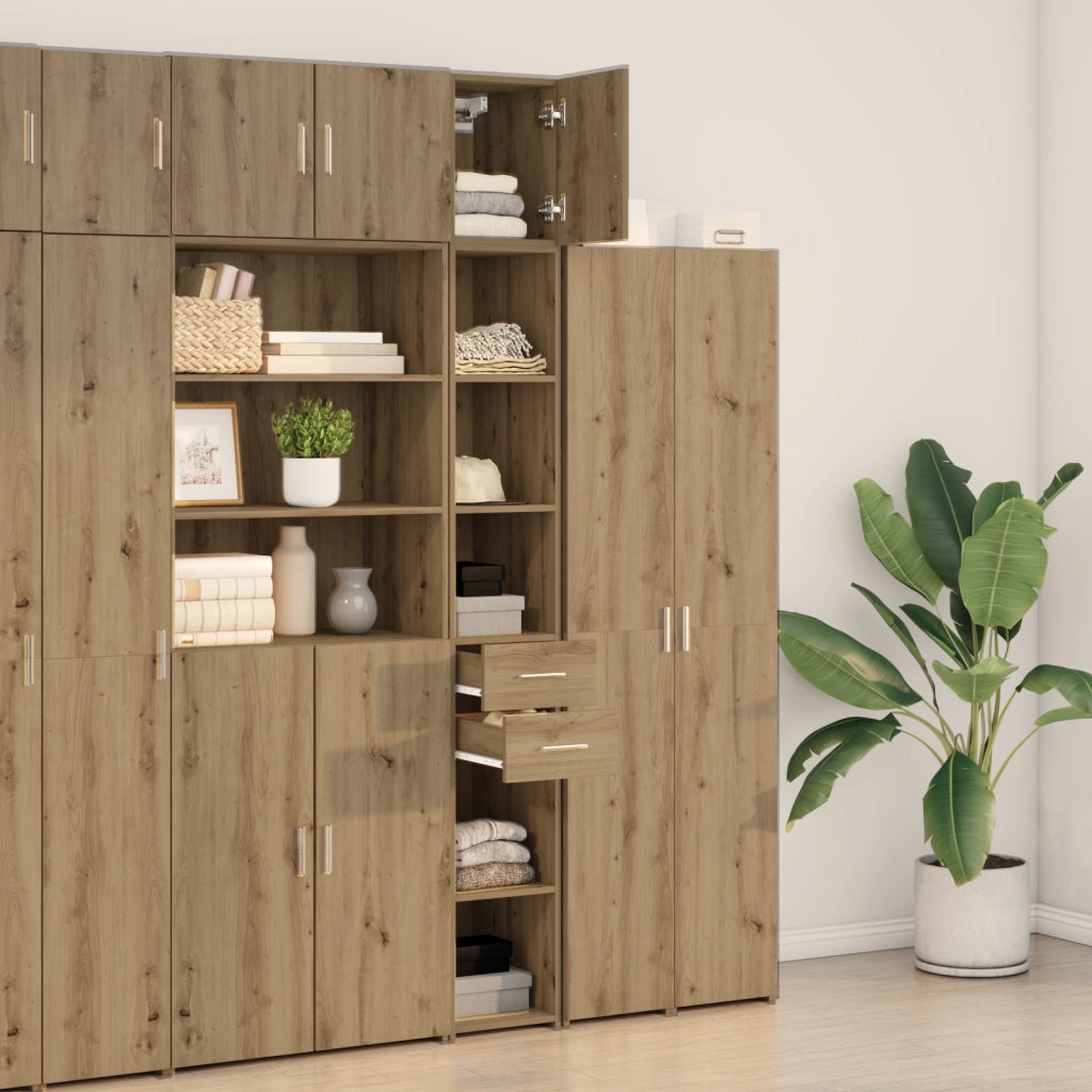 Armadio sottile  in rovere artigianale 30x42.5x225 cm in legno ingegnerizzato