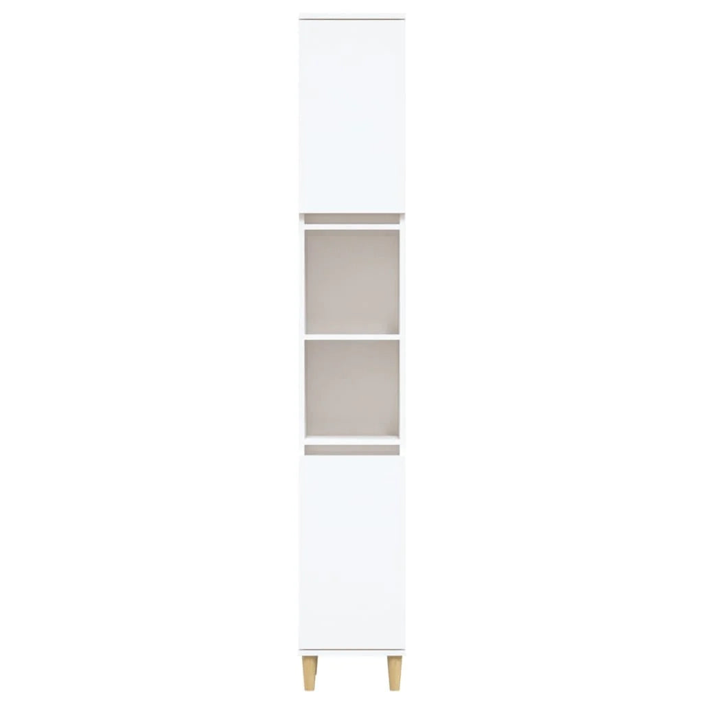 Mobile bagno 30 x 30 x 190 cm in legno ingegnerizzato bianco 02_0006547