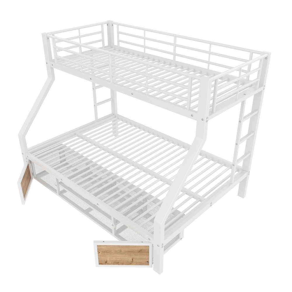 Letto a Castello per Bambini con Cassetti e Scala ¨C MINIMAL ¨C Bianco 90x200 140x200