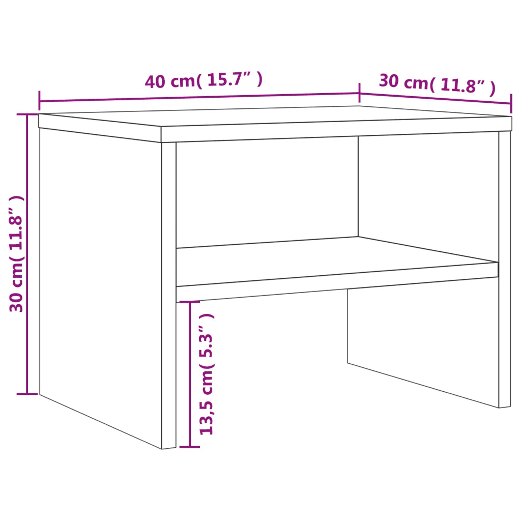 Set di 2 Comodini | Armadio da Notte | Mobiletto da notte Grigio Sonoma 40x30x30 cm in Legno Multistrato