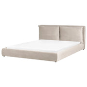 Letto matrimoniale tortora con testiera imbottita velluto tortora 180 x 200 cm camera da letto moderna