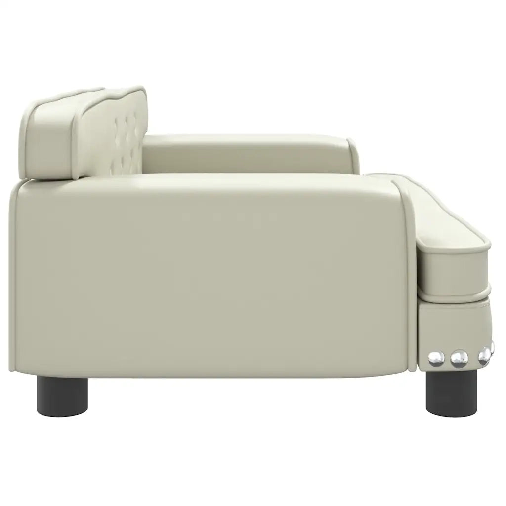 Divano per Bambini Crema 70x45x30 cm in Similpelle