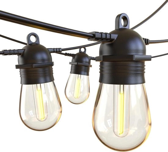 Fili di luce per esterni IP65 impermeabili a acqua catena di luce espandibile con 30+2 palline LED S14 - Bianco caldo