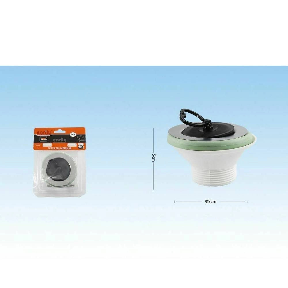 Trade Shop - Tappo Piletta Per Lavabo Bidet Lavandino Diametro 9 Cm X 5 Cm Scarico 52553 -