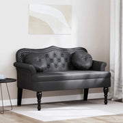 Panca Chesterfield Nero 120,5 x 65 x 75 cm Pelle Sintetica 42019284