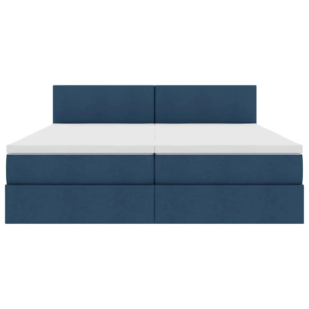 Letto con Contenitore Blu 180 x 200 cm Pelle Sintetica