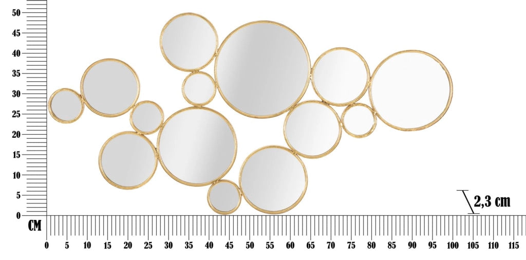 Pannello da Muro Mirrors 100x2,3x51,5 cm in Ferro
