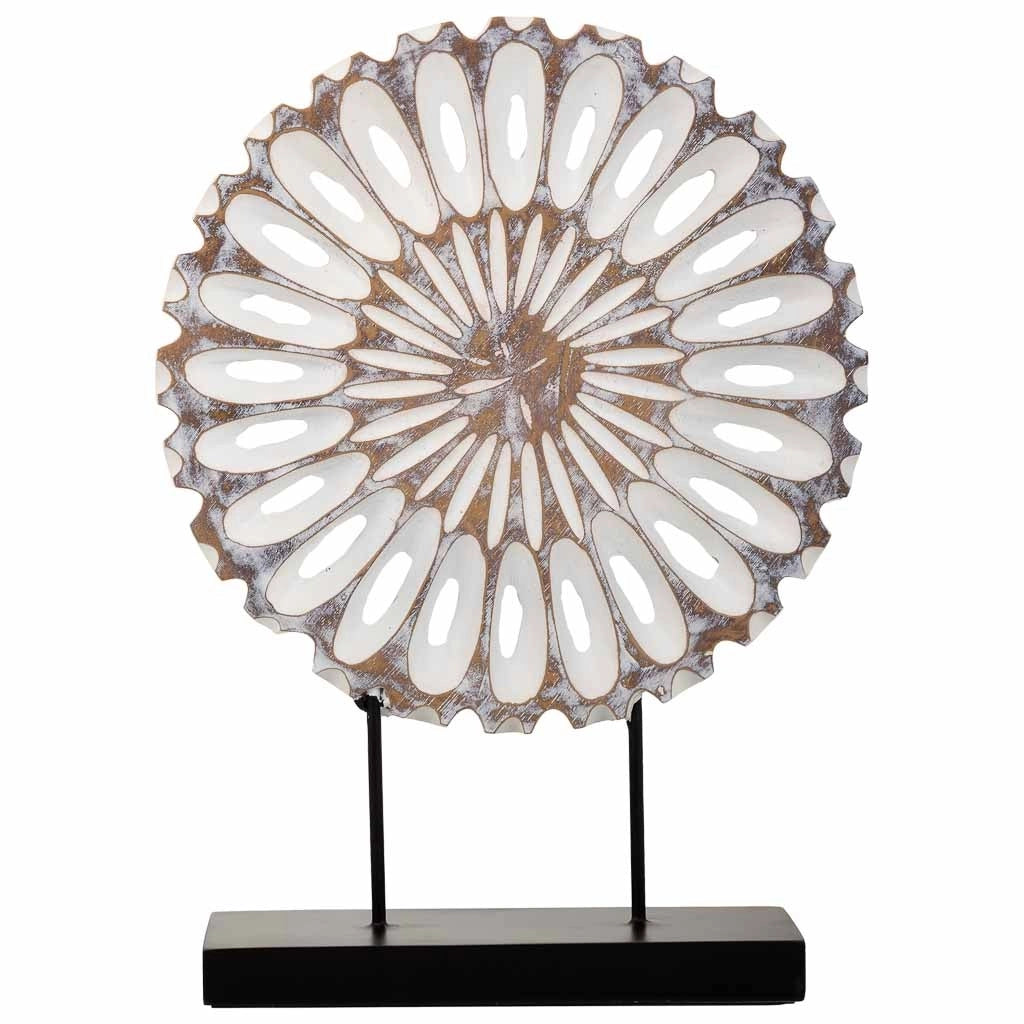Figura decorativa in poliresina bianca 29,5x9x40h