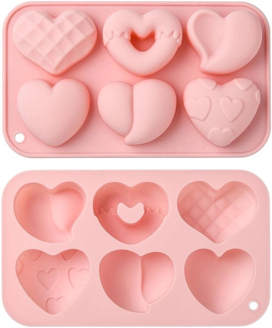 Moldi di Silicone 2 Pezzi - Forma a Cuore - Cioccolato/Dolci - Cottura - Gelato/Mousse - Moldi di Alta Qualità - 176 mm x 103 mm x 25 mm - Forme per Cottura