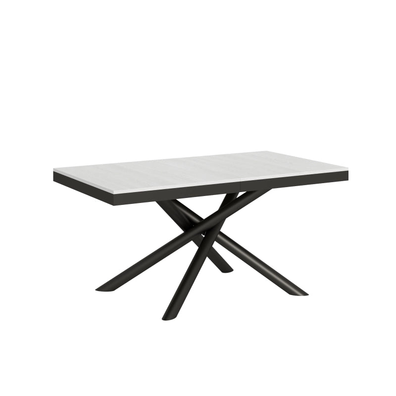 Tavolo allungabile 90x160/420 cm Famas Evolution telaio Antracite - Bianco Frassino