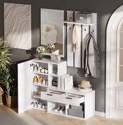 ARMADIO INGRESSO con specchio 120 x 35 x 175,5 cm bianco MDF