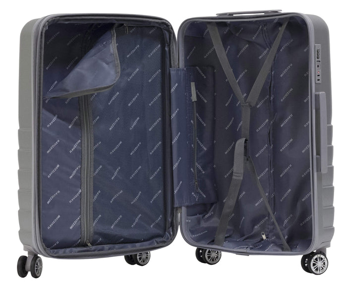 Trolley Valigia Grande Rigida in ABS 4 Ruote TSA Ravizzoni Titanio Silver