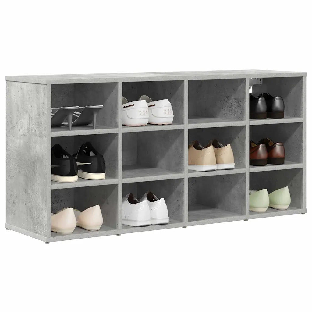 vidaXL Scarpiera Grigio cemento 103 x 30 x 51 cm Legno multistrato