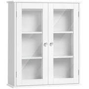 Mobile bagno pensile con ante a vetro ¨C zephmum ¨C 55x20x65 cm bianco