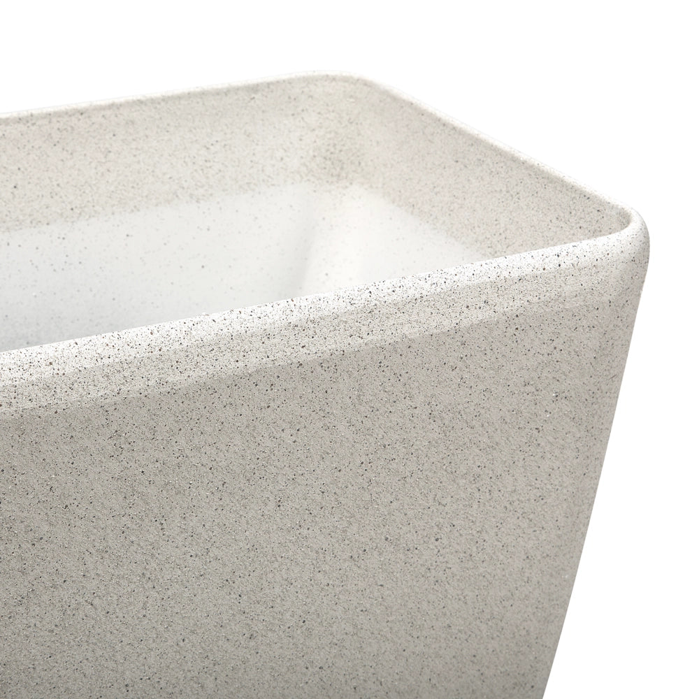 Set di 2 vasi per piante polvere di pietra beige chiaro 60 x 27 cm accessori per interni e interni moderni e minimalisti