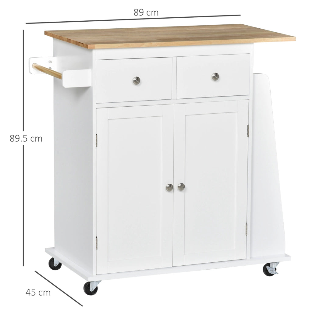 Carrello da Cucina Portaspezie a 3 Livelli ¨C zephmum ¨C Bianco 89x45x89cm