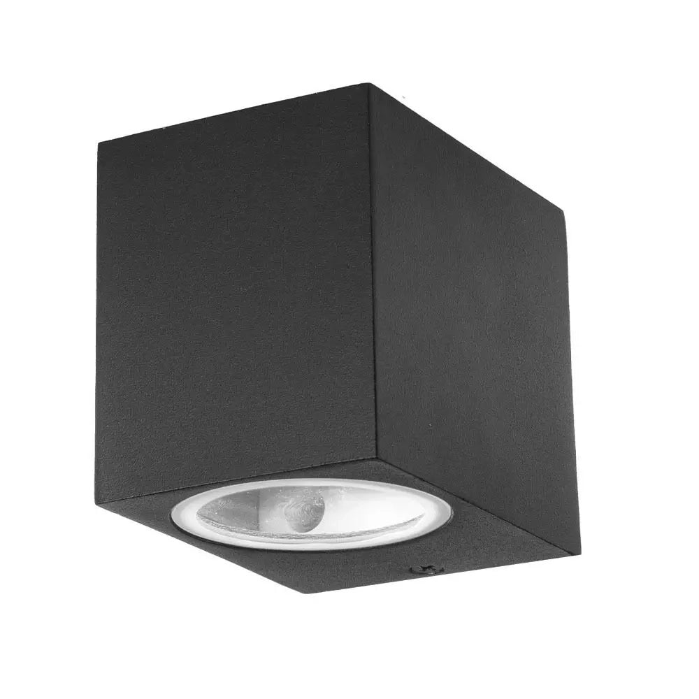Applique quadrato  LED GU10 lampada nera parete muro esterni luce ingresso balcone terrazzo 230V IP44 / IP65 NERO