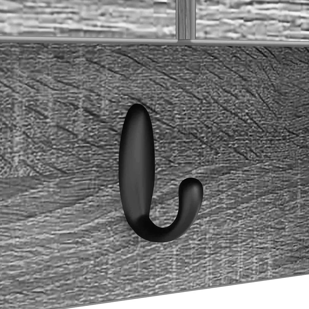 vidaXL Appendiabiti a muro con porta Grigio sonoma 80 x 20 x 30 cm
