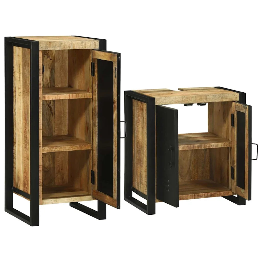 Set di mobili per il bagno 2 pcs Legno di Mango Massello 3305606