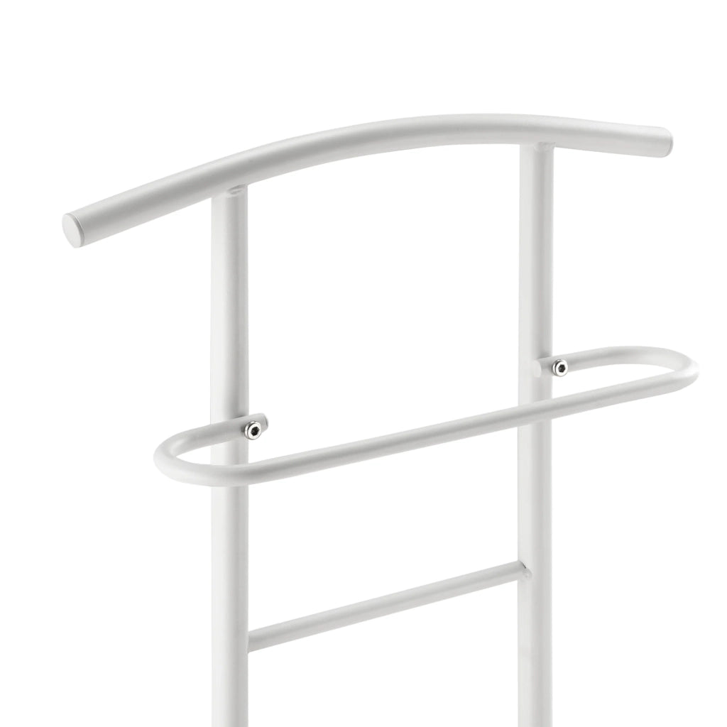Servomuto con appendiabiti gruccia e porta pantaloni metallo e MDF 107 cm bianco 03_0006283