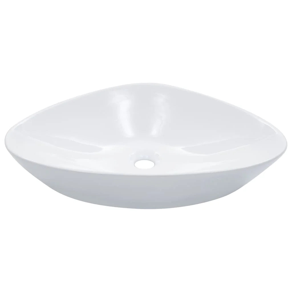 Lavabo da appoggio per bagno box doccia cabina WC 58,5 x 39 cm ceramica bianca 02_0002610