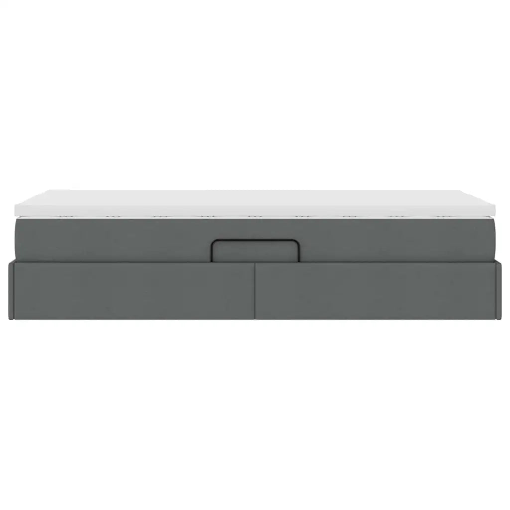 Letto con contenitore e materasso Grigio scuro 100 x 200 cm