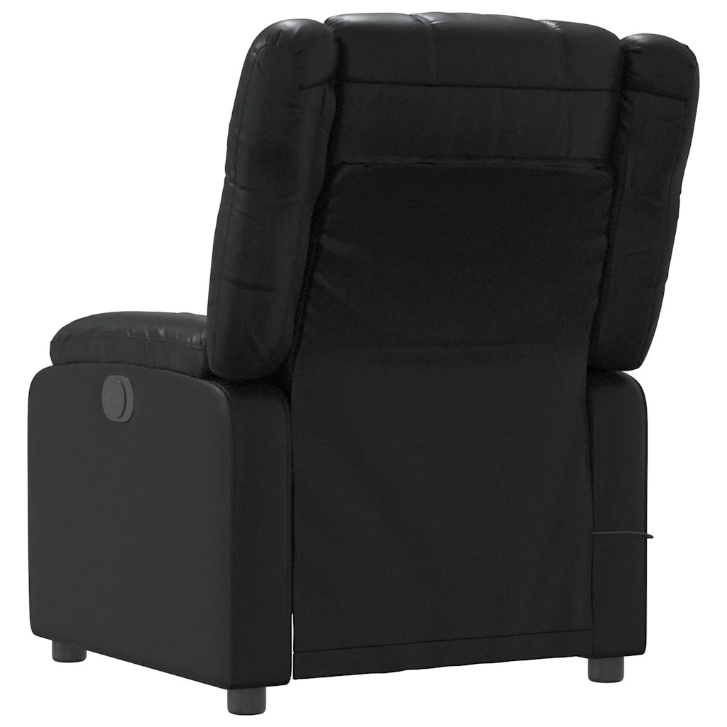 Divano Sedia-Poltrona Massaggiante Reclinabile Nera in Similpelle 914805