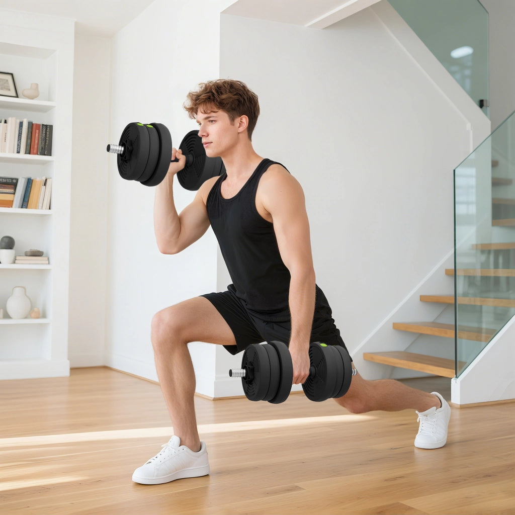 Set di manubri 20kg 2 in 1 ¨C zephmum ¨C Nero Verde