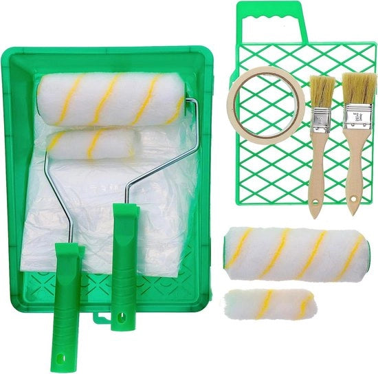 Set di 12 squali per verniciatura - rullo di vernice - nastro adesivo per parete - vernice per parete - set di verniciatura