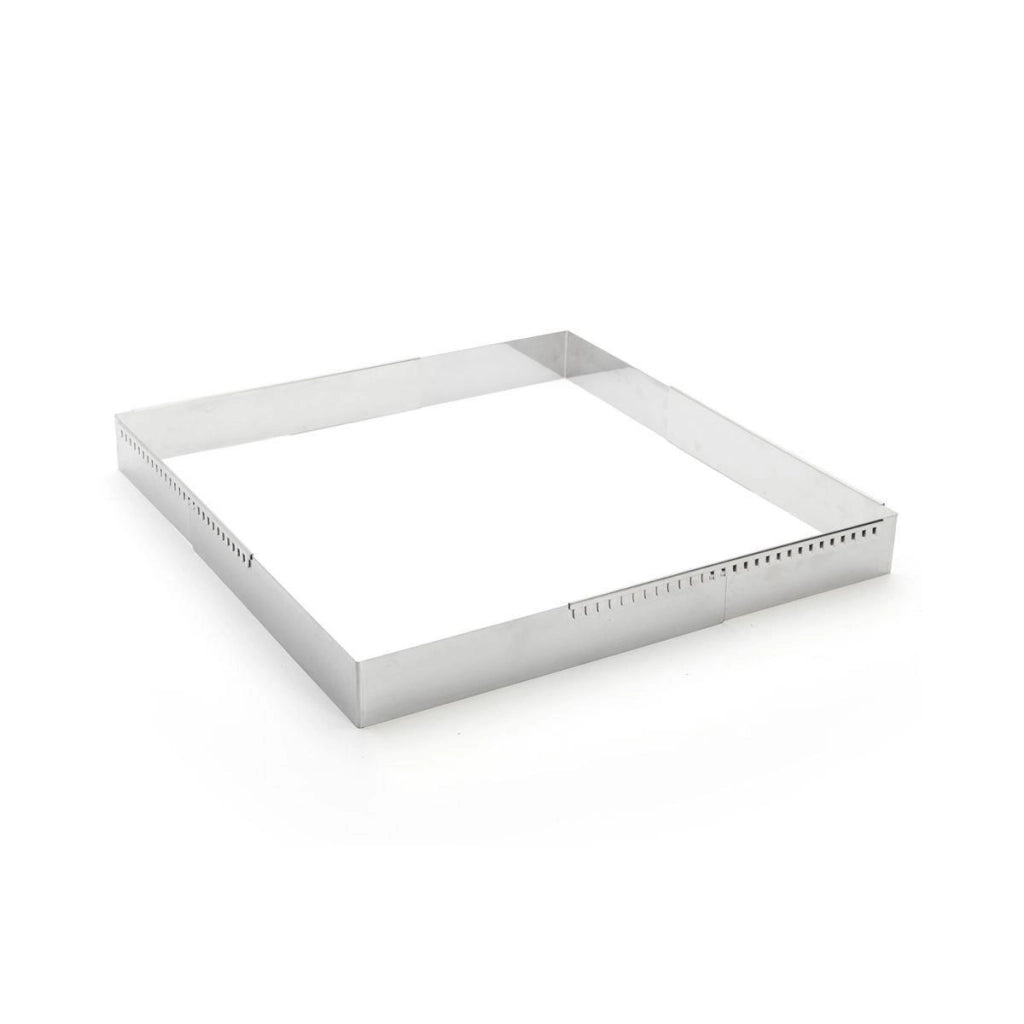 De Buyer 3013.30 Forno Pasticcere Regolabile in Acciaio Inox da 30x30 cm a 57x57 cm Altezza 5.3 cm colore Acciaio Inox