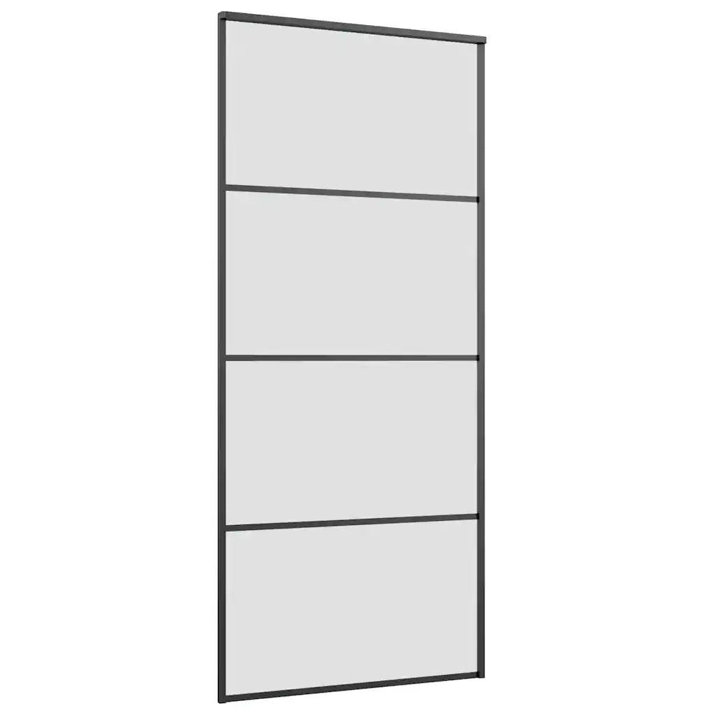 Porta Scorrevole con Ferramenta Nera 90x205 cm in Vetro ESG 3375939